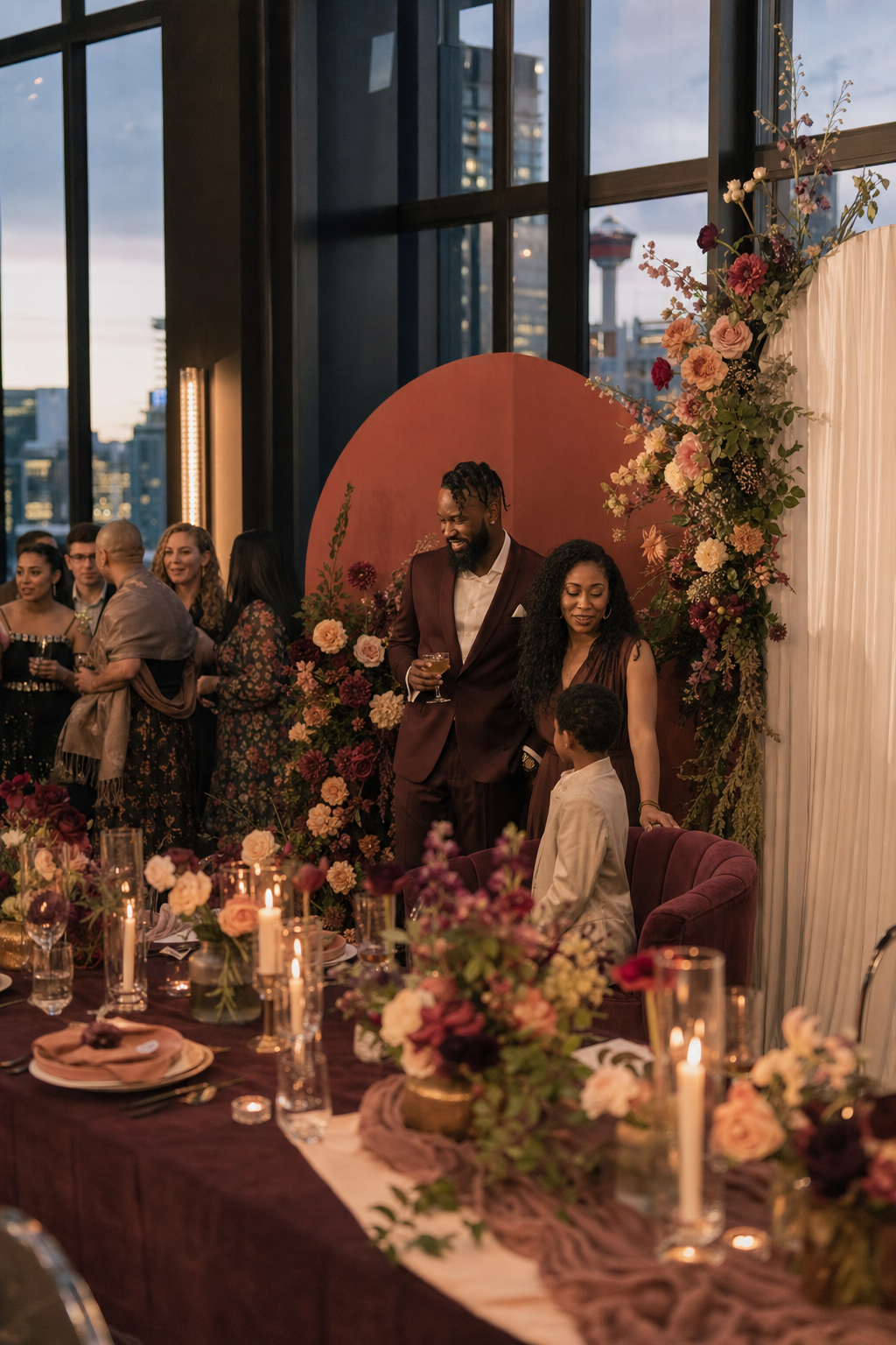 A richly styled multicultural family celebration in Calgary